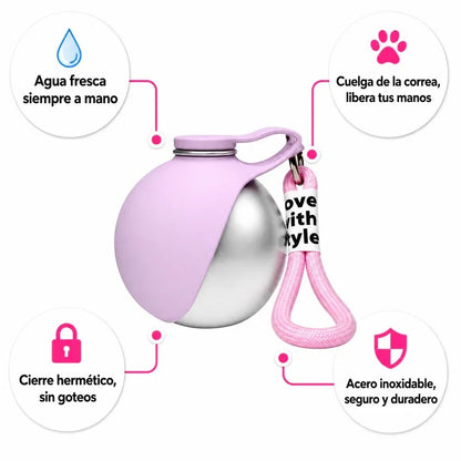 Botella de Agua Portátil de Acero💧🐶