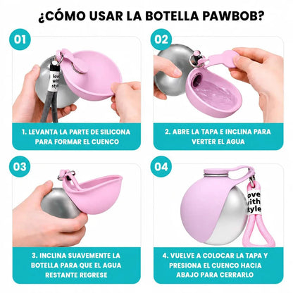 Botella de Agua Portátil de Acero💧🐶